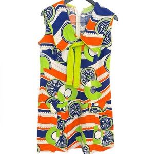 Vibrant L disco/mod in good vintage condition Retro Patterned Dress very Velma!